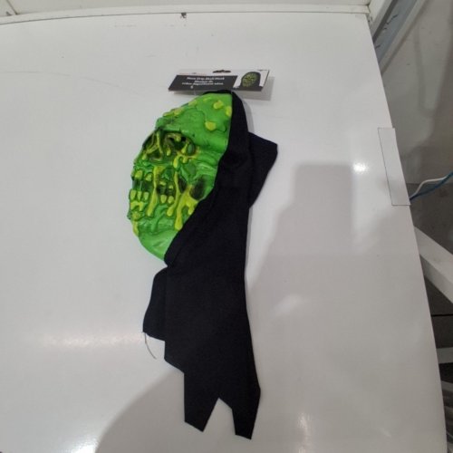 WAY TO CELEBRATE NEON DRIP SKULL MASK - OSFM - GREEN AND BLACK image 2