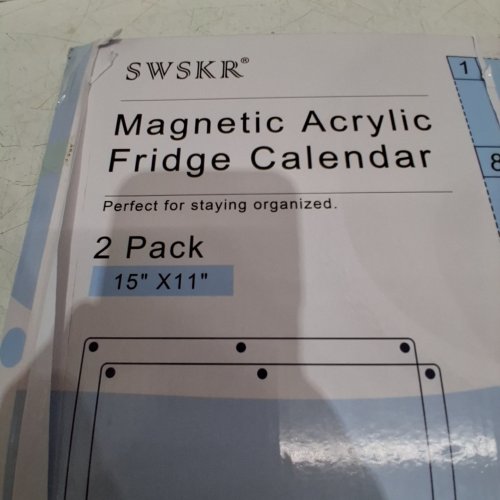 2PK ACRYLIC MAGNETIC FRIDGE CALENDAR - MONTHLY & TO DO LIST - 15" X 11" - CLEAR image 2