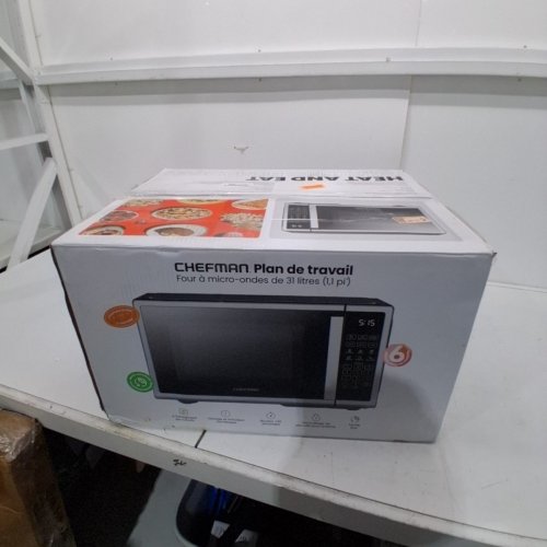 CHEFMAN 10 POWER LEVELS ECO MODE CHILD SAFETY LOCK COUNTERTOP MICROWAVE - 1000W - 1.1 CU.FT - STAINLESS STEEL - (MODEL:RJ55-SS-11-CK-CA) image 6
