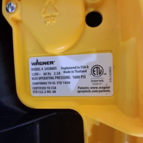 WAGNER CONTROL PRO 130 HIGH EFFICIENCY AIRLESS POWER TANK PAINT AND STAIN SPRAYER - 1600 PSI - 120 V - BLACK/YELLOW (MODEL: 2458605) image 3