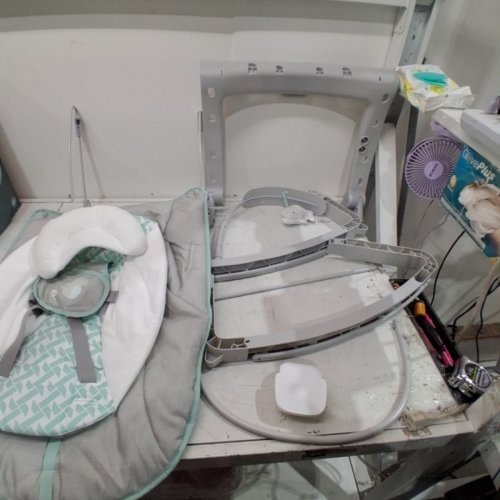 INGENUITY 3-IN-1 KEEP COZY GROW WITH ME VIBRATING BABY BOUNCER, ROCKER & CHAIR - 40LBS CAPACITY - WEAVER THEME GREY/WHITE/GREEN (MODEL: ‎12428) image 3
