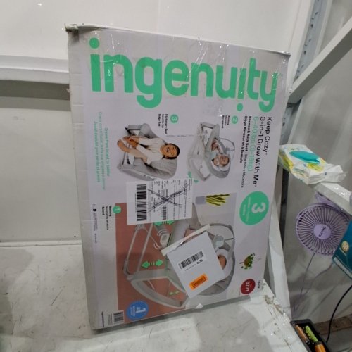 INGENUITY 3-IN-1 KEEP COZY GROW WITH ME VIBRATING BABY BOUNCER, ROCKER & CHAIR - 40LBS CAPACITY - WEAVER THEME GREY/WHITE/GREEN (MODEL: ‎12428) image 5