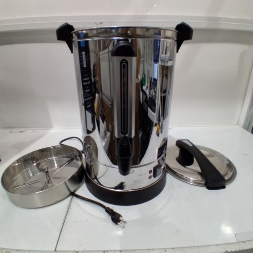 ZULAY KITCHEN COMMERCIAL COFFEE URN & HOT BEVERAGE DISPENSER - HOLDS 100 CUPS OF COFFEE - STAINLESS STEEL/BLACK (MODEL: Z-0160) image 3