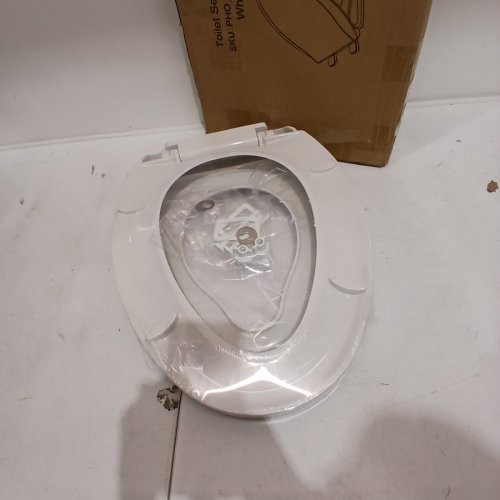 ELONGATED TOILET SEAT WITH BUILT IN POTTY TRAINING SEAT 19"L X 14"W - WHITE (MODEL: PHO_0VP6OQUI) image 2