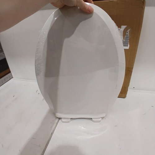 ELONGATED TOILET SEAT WITH BUILT IN POTTY TRAINING SEAT 19"L X 14"W - WHITE (MODEL: PHO_0VP6OQUI) image 3