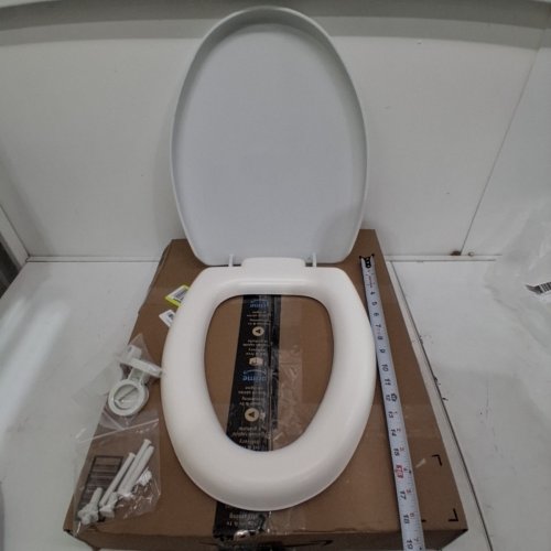 TOILET SEAT PADDING CUSHION WITH LID - 17" - WHITE image 2