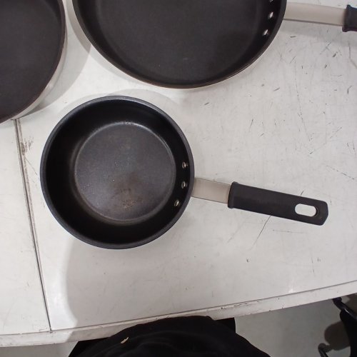 3PC LAGOSTINA RISTORANTE PROFESSIONAL 3PLY CLAD PLASMA NON-STICK SKILLET SET - 8"/10"12" - BLACK/STAINLESS STEEL (MODEL: L888040103) image 3