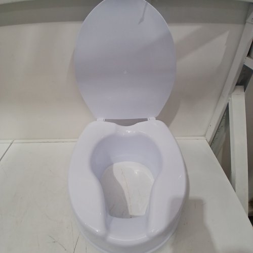 VEVOR UNIVERSAL TOILET SEAT WITH SCREW ROD LOCKING - 5" RAISED - WHITE (MODEL: FBL760601) image 2