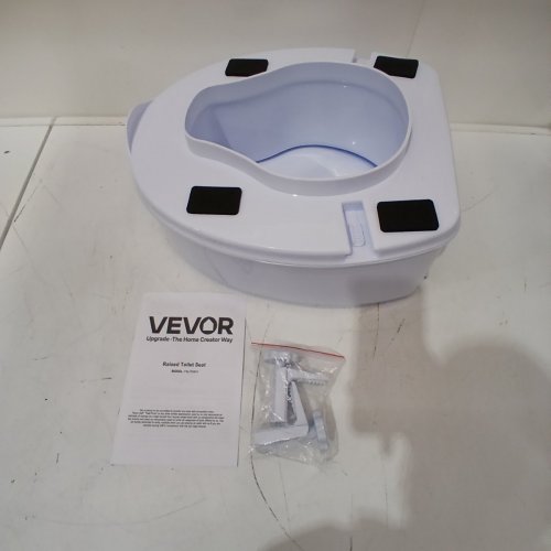VEVOR UNIVERSAL TOILET SEAT WITH SCREW ROD LOCKING - 5" RAISED - WHITE (MODEL: FBL760601) image 3
