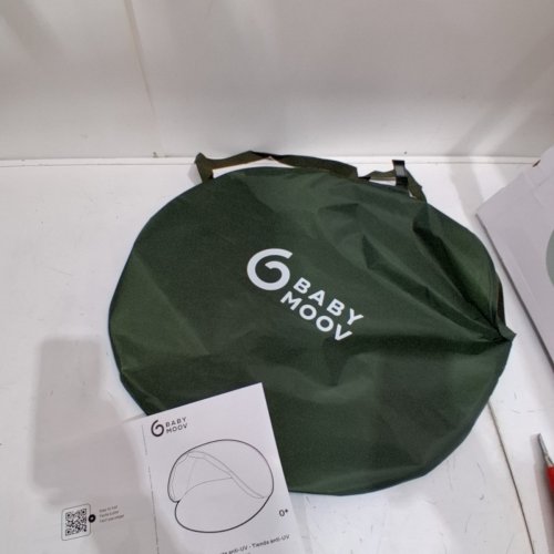 BABY MOOV COLLAPSIBLE FOLDABLE ANTI-UV TENT WITH VELCRO DOOR AND CARRY BAG - 36" X 34" X 39" - UPF 50+ - GREEN & WHITE image 3