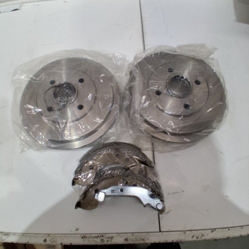 3PC TOP QUALITY REAR BRAKE ROTORS WITH SHOES FOR 2012-2019 NISSAN DATSUN (MODEL: 8-97836 + NB-1020B) image 2