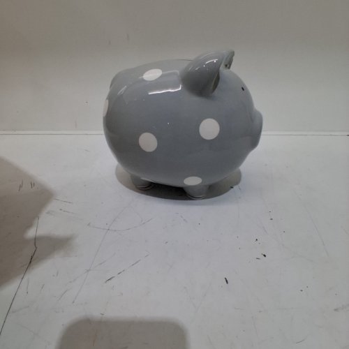 PEARHEAD PIGGY BANK - GREY/WHITE POLKA DOTS image 2