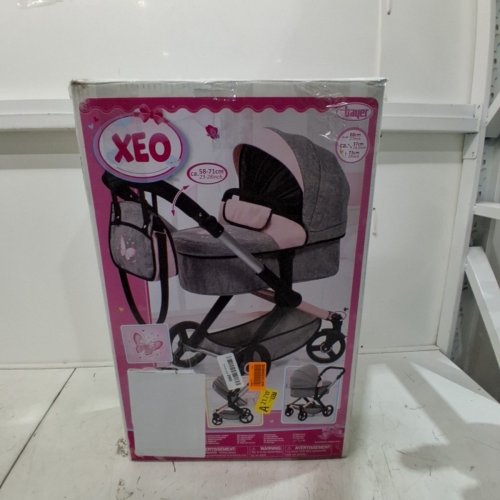 XEO ADJUSTABLE REVERSIBLE HANDLE BABY STROLLER WITH BAG FOR DOLLS - GREY/PINK (MODEL: 17033AA) image 5