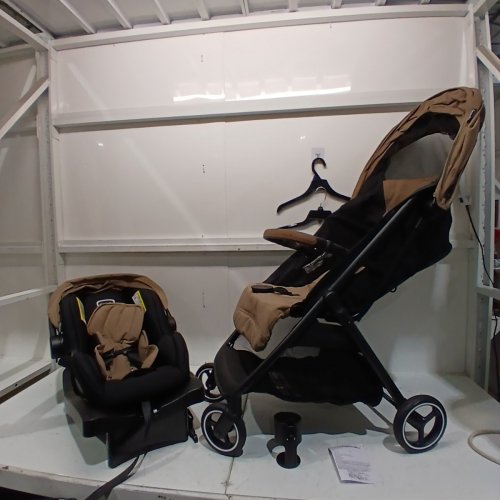 2PC EVENFLO OTTO+ LITEMAX INFANT CAR SEAT AND STROLLER TRAVEL SYSTEM - BLACK AND TAN (MODEL: TS200112561C) image 4