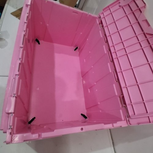 FEDEX DISTRIBUTION CONTAINER TOTE WITH HINGED LID AND LOCKS - PINK image 5