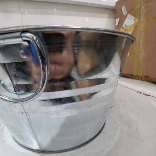 GALVANIZED OVAL BEVERAGE TUB ICE BUCKET AND BOTTLE OPENER -23" -SILVER image 3