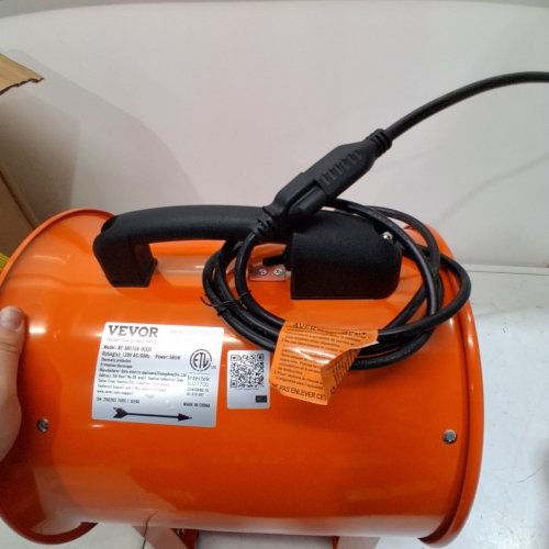 HEAVY DUTY PORTABLE VENTILATOR *FAN ONLY* - 12" / 558W - ORANGE/BLACK (MODEL: BT-SHT12A-U(S)5) image 2
