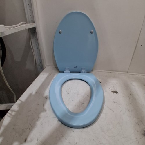 BEMIS ENAMELED WOOD TOILET SEAT - ELONGATED 17-7/16" - DRESDEN BLUE (MODEL: 1500EC 464) image 3