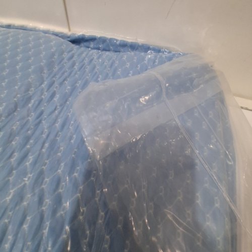 PARELER BEAR 2-STAGE DUAL SIDED WATERPROOF MATTRESS - 52"X27.5" - WHITE/BLUE image 3