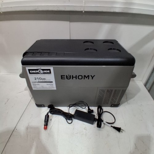 EUHOMY PORTABLE ELECTRIC CAR REFRIGERATOR, APP CONTROL, 12V / -4℉~68℉ WITH 12/24V DC & 110-240V AC - 35L - 27.5" X 15.0" X 13.6" - BLACK/GREY (MODEL: CF-35) image 3