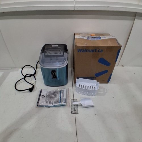 EUHOMY COUNTERTOP ICE MAKER WITH CARRY HANDLE, BASKET & SCOOP - MAKES 26LB PER DAY - GREY(MODEL: IM008-BSI-USEH) image 3