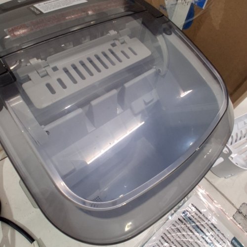 EUHOMY COUNTERTOP ICE MAKER WITH CARRY HANDLE, BASKET & SCOOP - MAKES 26LB PER DAY - GREY(MODEL: IM008-BSI-USEH) image 4