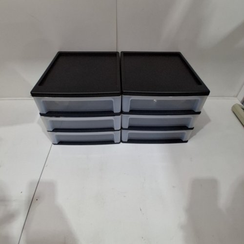 2PK IRIS USA 3-DRAWER STACKING DESKTOP ORGANIZER - BLACK/CLEAR (MODEL: CDD-X3) image 2