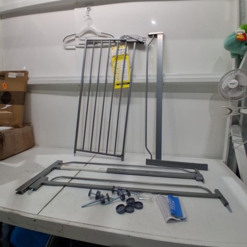 REGALO EASY STEP EXTRA TALL WALK THRU SAFETY GATE - 29" - 36.5" X 36" - PLATINUM GREY (MODEL: 1166 P DS) image 2