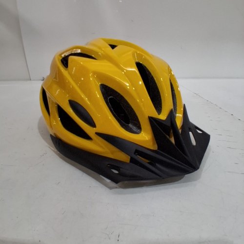 UNISEX VENTILATED BICYCLE HELMET WITH PADDED INTERIOR - ONE SIZE - YELLOW AND BLACK image 2