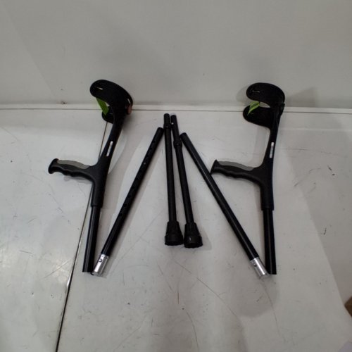 ENLUNTRA ADJUSTABLE/FOLDABLE FOREARM CRUTCHES WITH ELBOW STRAP - 36.4" - 45.2" - BLACK image 2