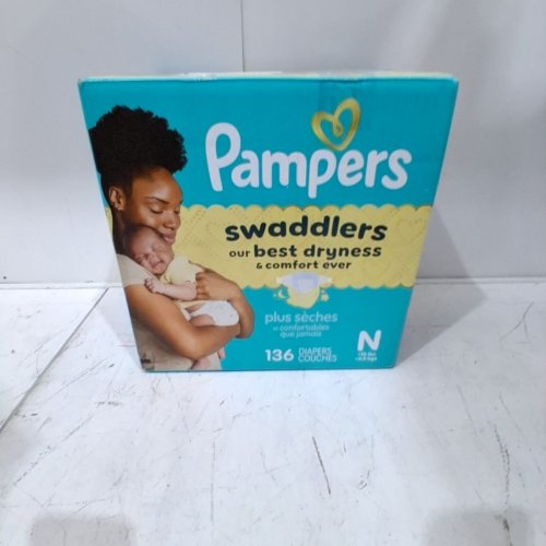 136PK PAMPERS SWADDLERS SKIN SAFE DISPOSABLE DIAPERS - NEWBORN image 3