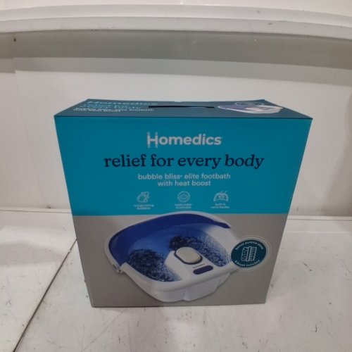 HOMEDICS BUBBLE BLISS ELITE FOOTBATH WITH 2 SOLE MASAGE NODES AND PEDICURE BRUSH - WHITE / PURPLE (MODEL: FB-380HJA) image 3