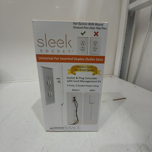 SLEEK SOCKET ULTRA THIN OUTLET COVER 3FT, 3 OUTLET EXTENSION CORD - WHITE image 2