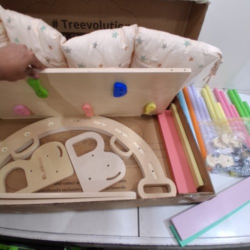 BLUEWOOD WOODEN TRIANGLE CLIMBING SET - 71" X 21" X 15" - RAINBOW (MODEL: 3JT) image 5