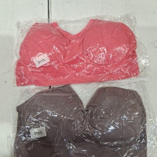 2PK WOMENS TNHCEN RACERBACK SEAMLESS SPORTS BRAS - LARGE - PINK/MAUVE image 2