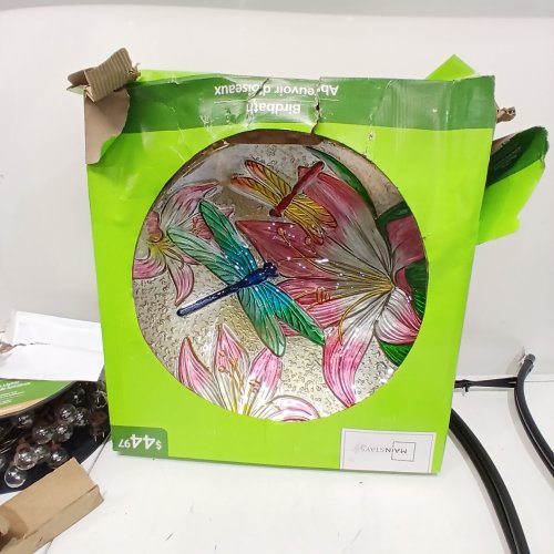 MAINSTAYS GREEN DRAGONFLY BIRD BATH - MULTICOLOR image 2
