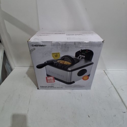 CHEFMAN JUMBO SIZE DEEP FRYER WITH TEMPERATURE CONTROL - 4.5QT - STAINLESS STEEL/BLACK (MODEL: RJ07-45-SS) image 5