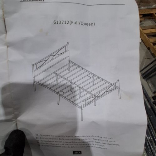 YAHEETECH METAL PLATFORM BED FRAME - QUEEN/FULL - BLACK (MODEL: 613712) image 2