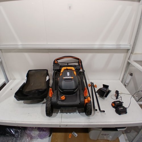 WORX 40V (2X20V) 17" 2-IN-1 CORDLESS LAWN MOWER - BLACK/ORANGE - (MODEL: WG743) image 3