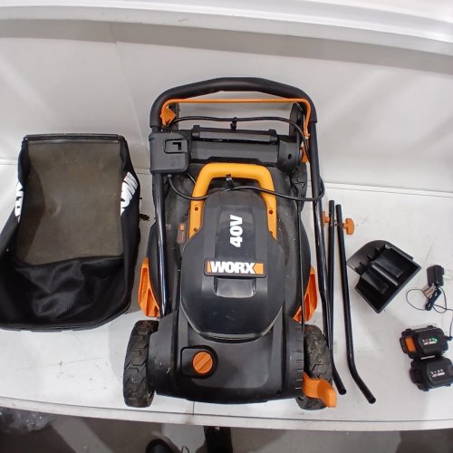 WORX 40V (2X20V) 17" 2-IN-1 CORDLESS LAWN MOWER - BLACK/ORANGE - (MODEL: WG743) image 5