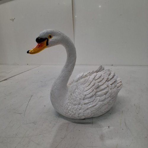 FLOATING SWAN RESIN FIGURINE STATUE - 7.5" X 8" - WHITE image 2