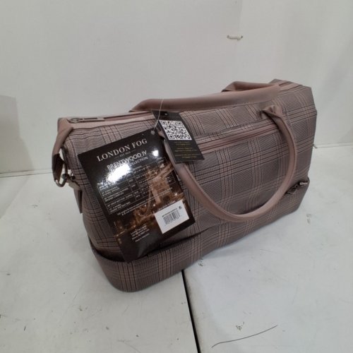 LONDON FOG BRENTWOOD IV SOFTSIDE DROP BOTTOM DUFFEL TRAVEL BAG - 20" - ROSE / CHARCOAL (STYLE: 3400-5S) image 3