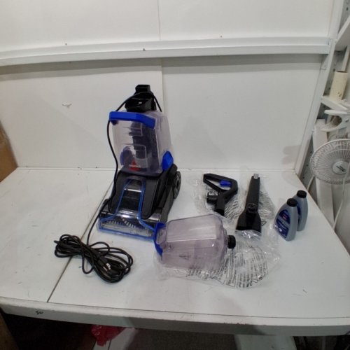 BISSELL POWERCLEAN POWERFUL & LIGHTWEIGHT TURBOBRUSH PET UPRIGHT CARPET CLEANER - 120V - BLUE - (MODEL:3939C) image 3