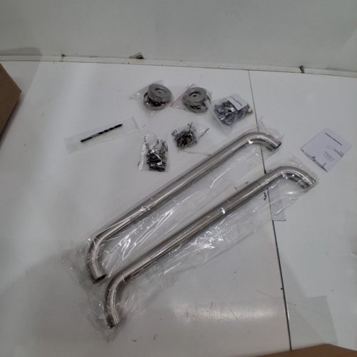 2PK UNBRANDED ANTI SLIP SHOWER GRAB BARS - 18" - SILVER image 2