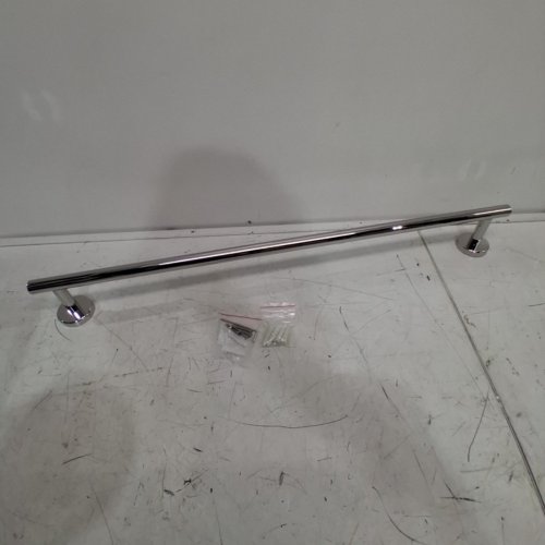 JQK WALL MOUNTED STAINLESS STEEL BATHROOM TOWEL RACK - 24" - SILVER (MODEL: TB110L24-BNN) image 2