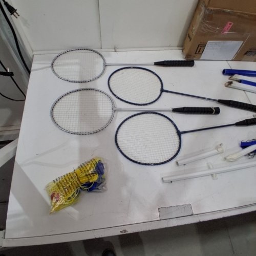 FRANKLIN FAMILY BADMINTON SET WITH 4 RACKETS - 20FT X 1.5" - BLUE/GREY (MODEL: 50500X) image 3