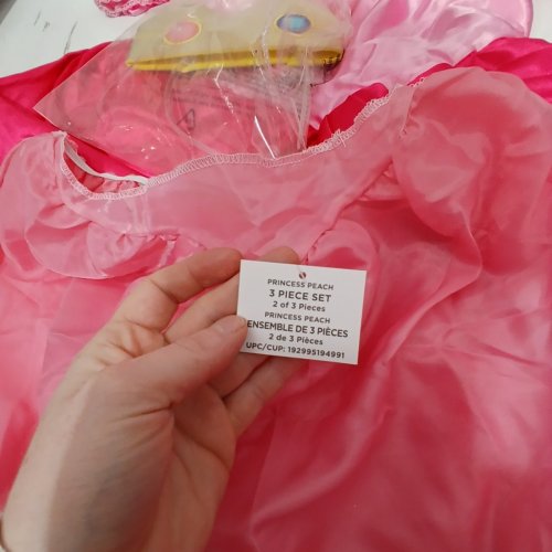 2PC GIRL'S DISGUISE PRINCESS PEACH COSTUME - LARGE (10/12) - PINK image 3
