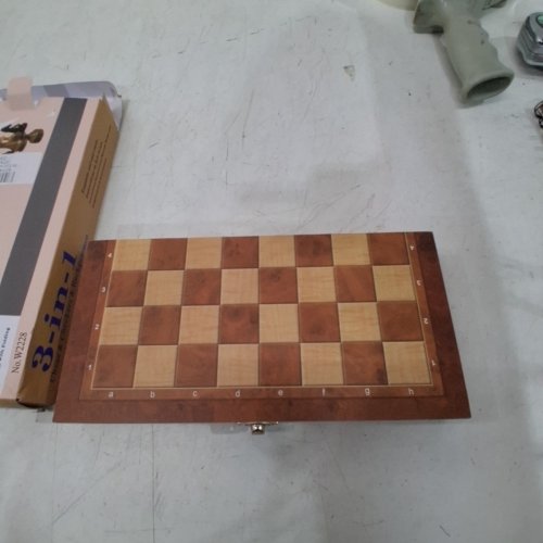 10" FOLDING WOODEN CHESS SET WITH STORAGE BOX 3 IN 1 image 3