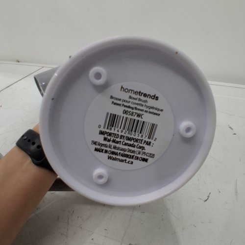 2 HOME TRENDS BATHROOM TOILET BOWL BRUSH AND HOLDER - 16" - WHITE AND GREY image 3
