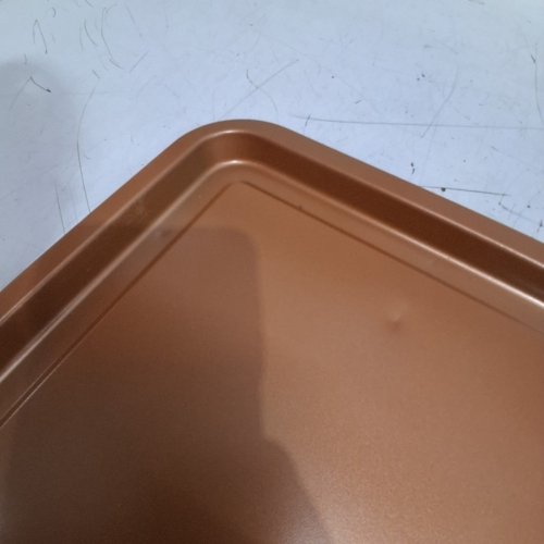 2PC CRISPER TRAY XL NON-STICK TITAMIUM COPPER BASKET WITH TRAY - 10"X13'- BRONZE image 5